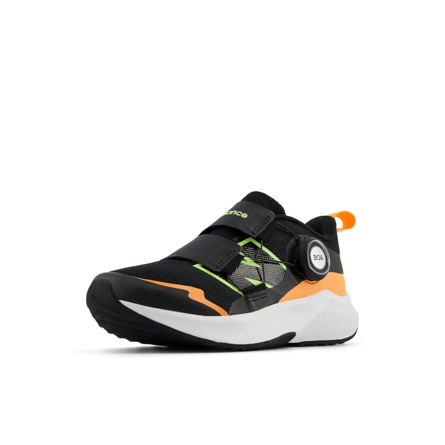 Little Kid's New Balance DynaSoft Reveal v4 BOA Color: Black with Lime Glo