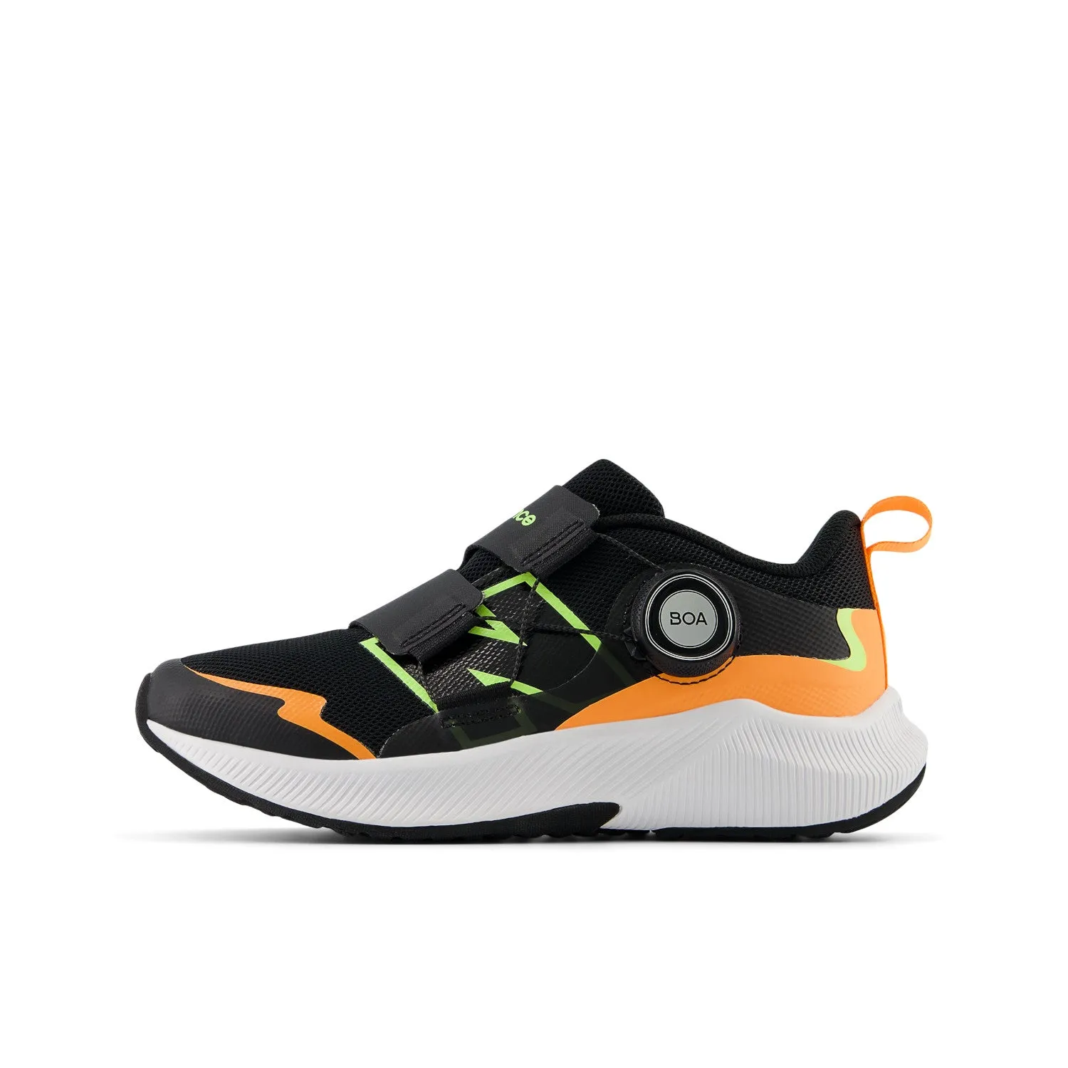 Little Kid's New Balance DynaSoft Reveal v4 BOA Color: Black with Lime Glo