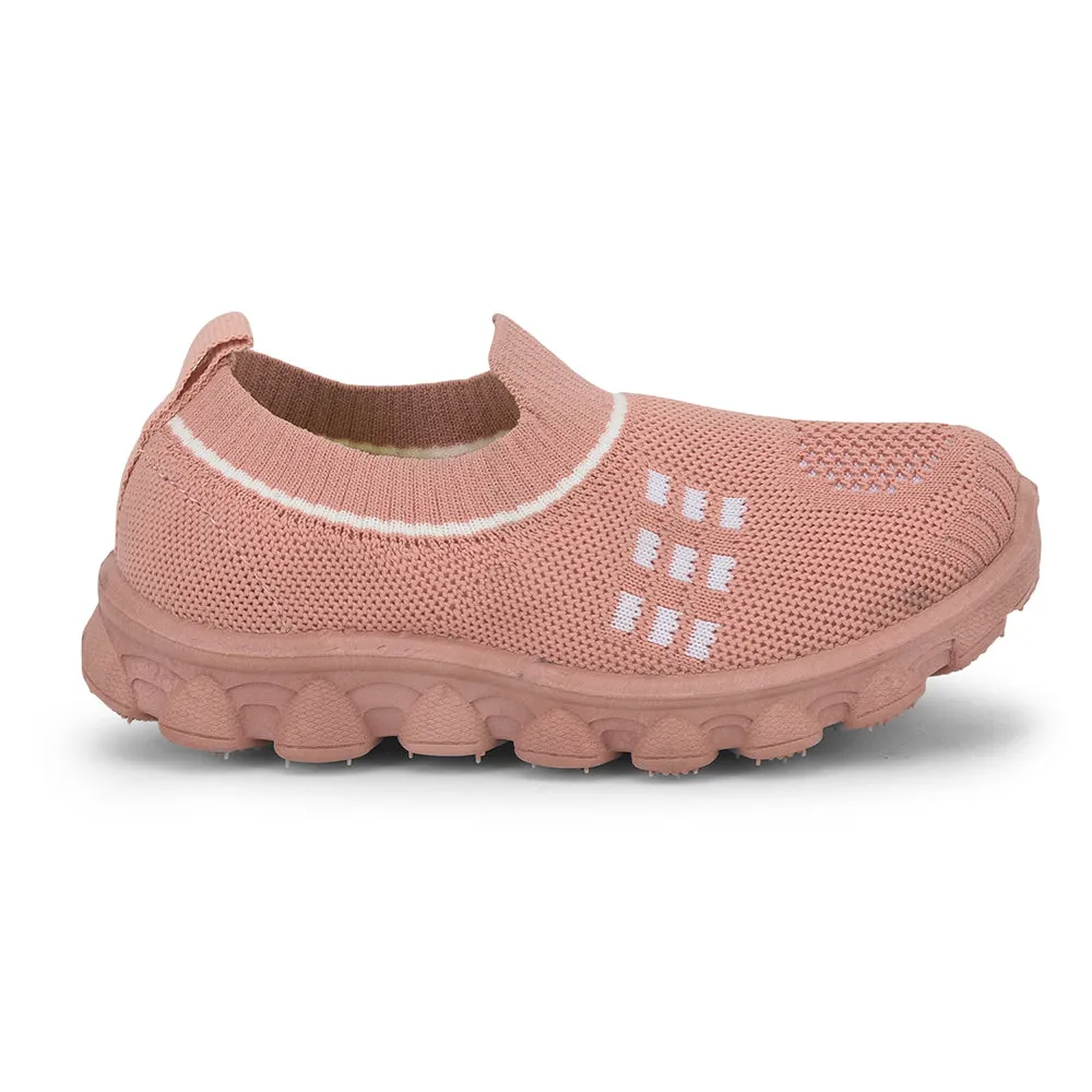 Lucy & Luke (Peach) Casual Non Lacing Shoes For Kids KDL-07 By Liberty