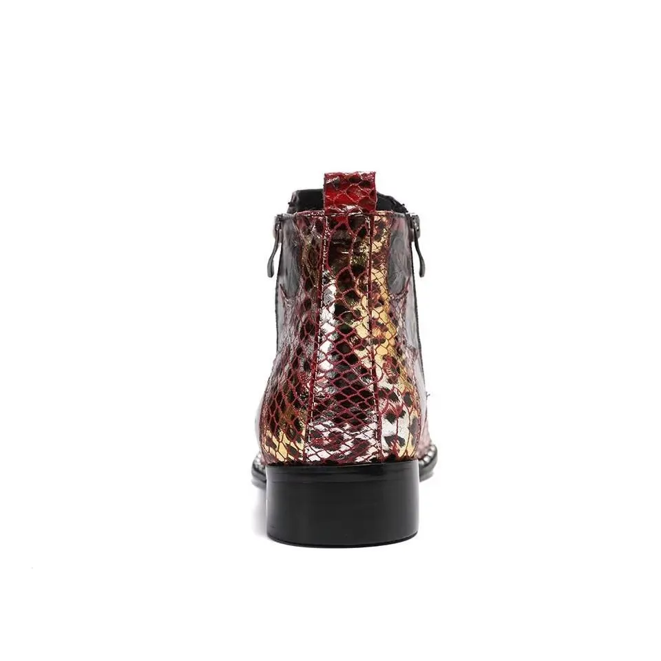 LuxeLeather Flashy Exotic Dress Boots