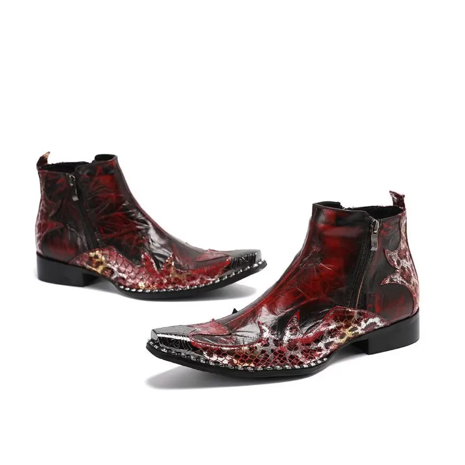 LuxeLeather Flashy Exotic Dress Boots