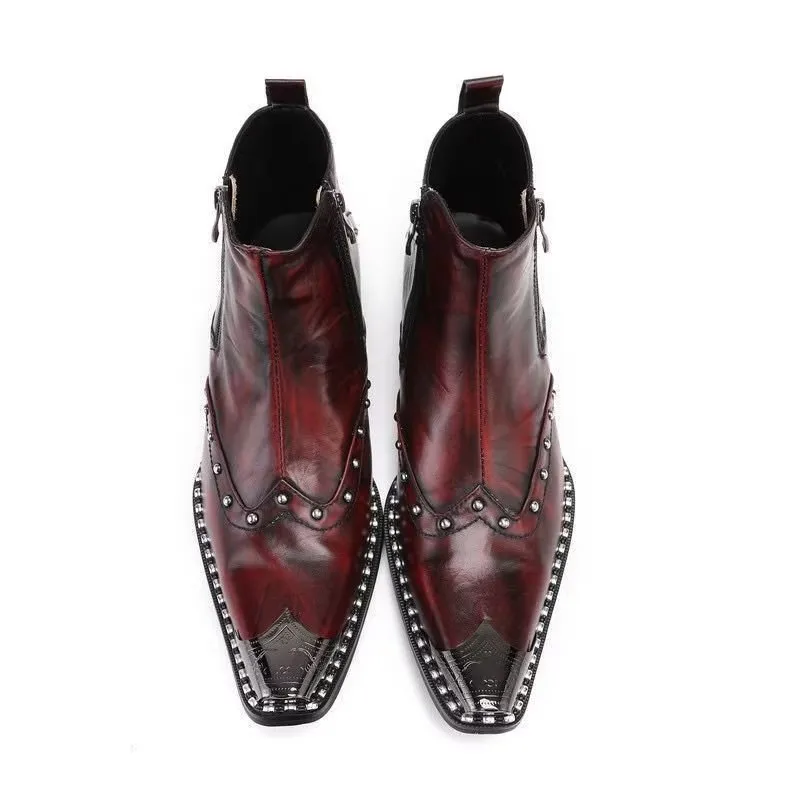 LuxeLeather Flashy Exotic Dress Boots