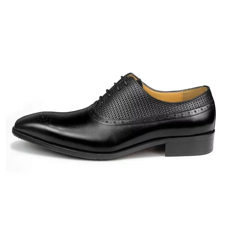 LuxeLeather Genuine Leather Wedding Brogue Shoes