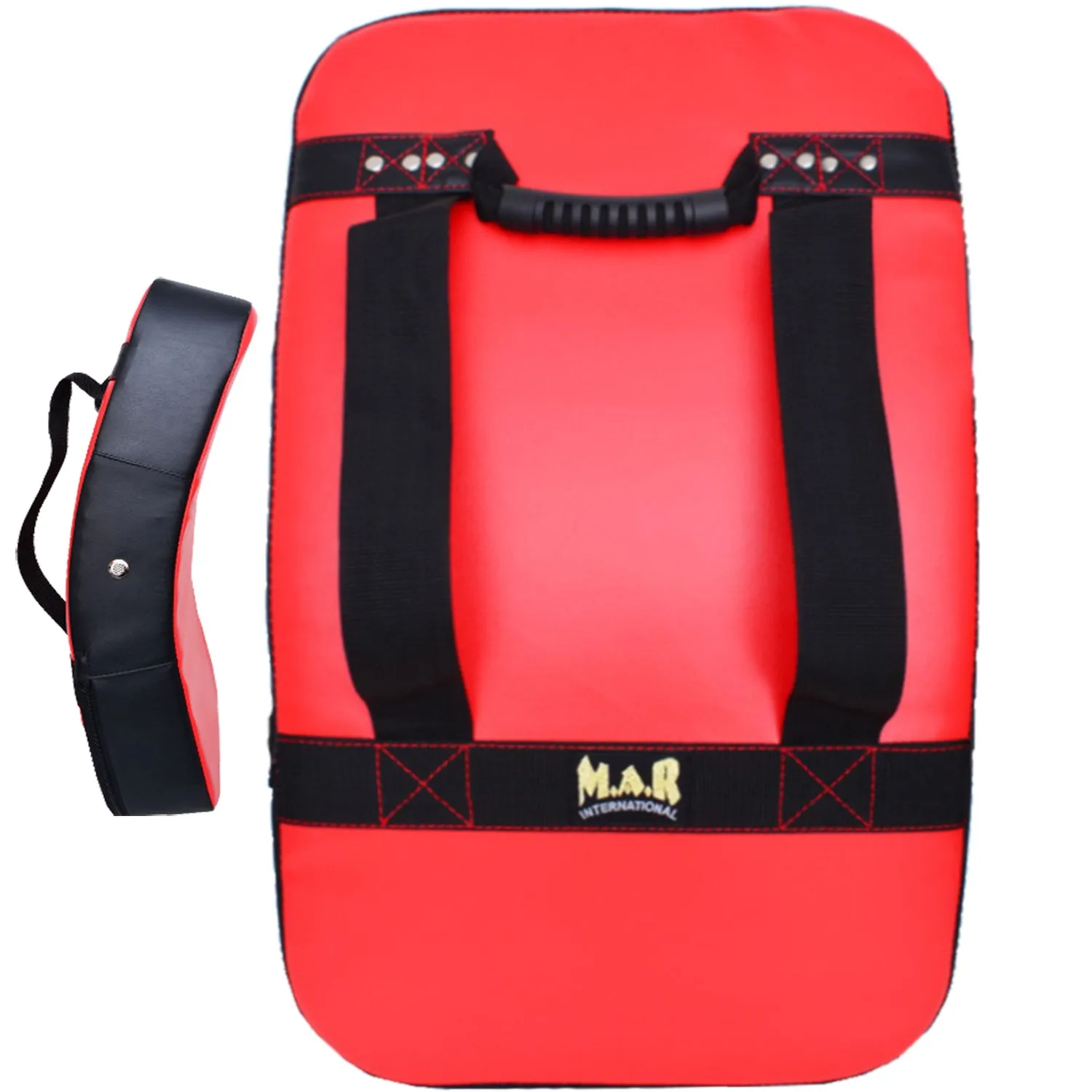 MAR-208E | Red Black Heavy Duty Curved Large Striking Shield