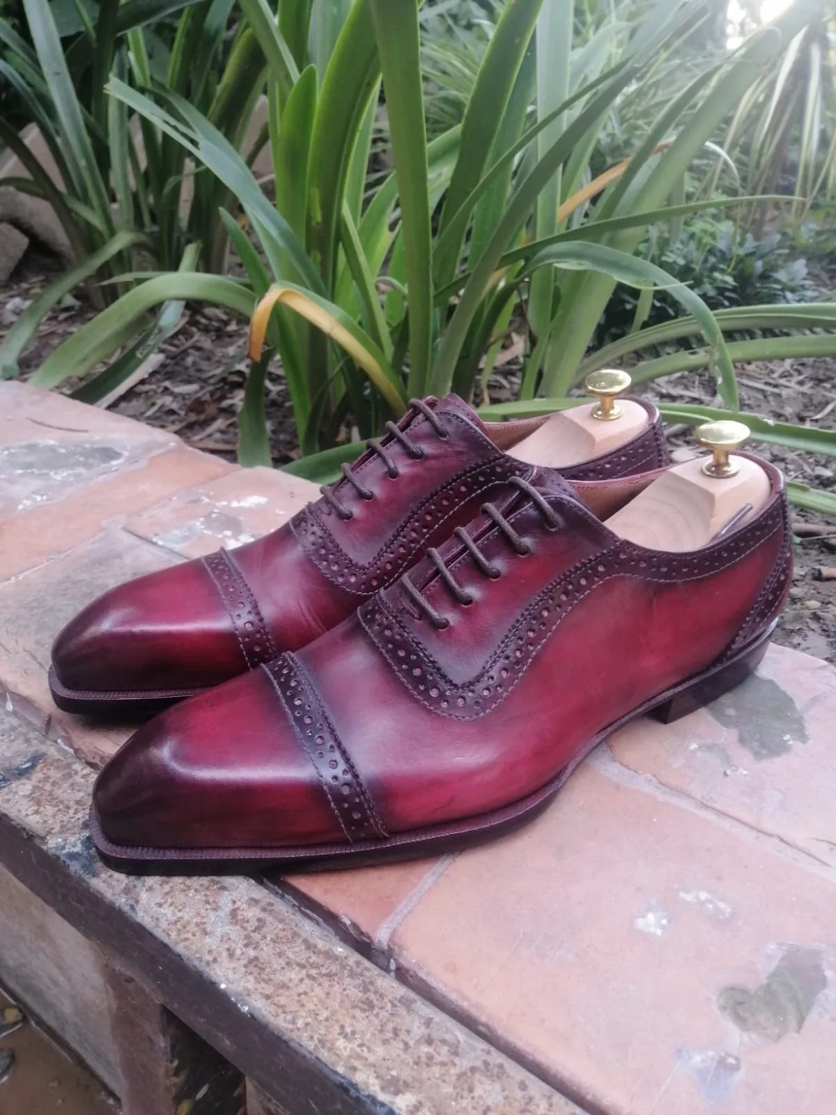 Martino - Burgundy Cap-toe Shoes