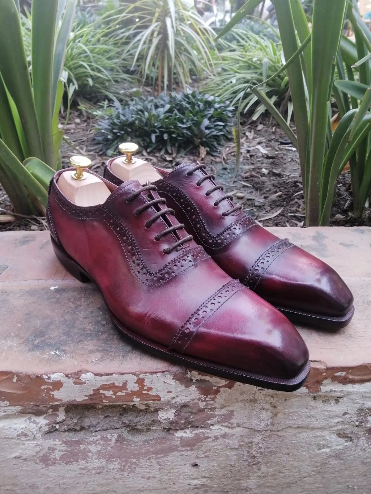 Martino - Burgundy Cap-toe Shoes