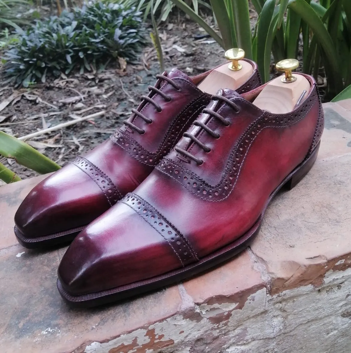 Martino - Burgundy Cap-toe Shoes