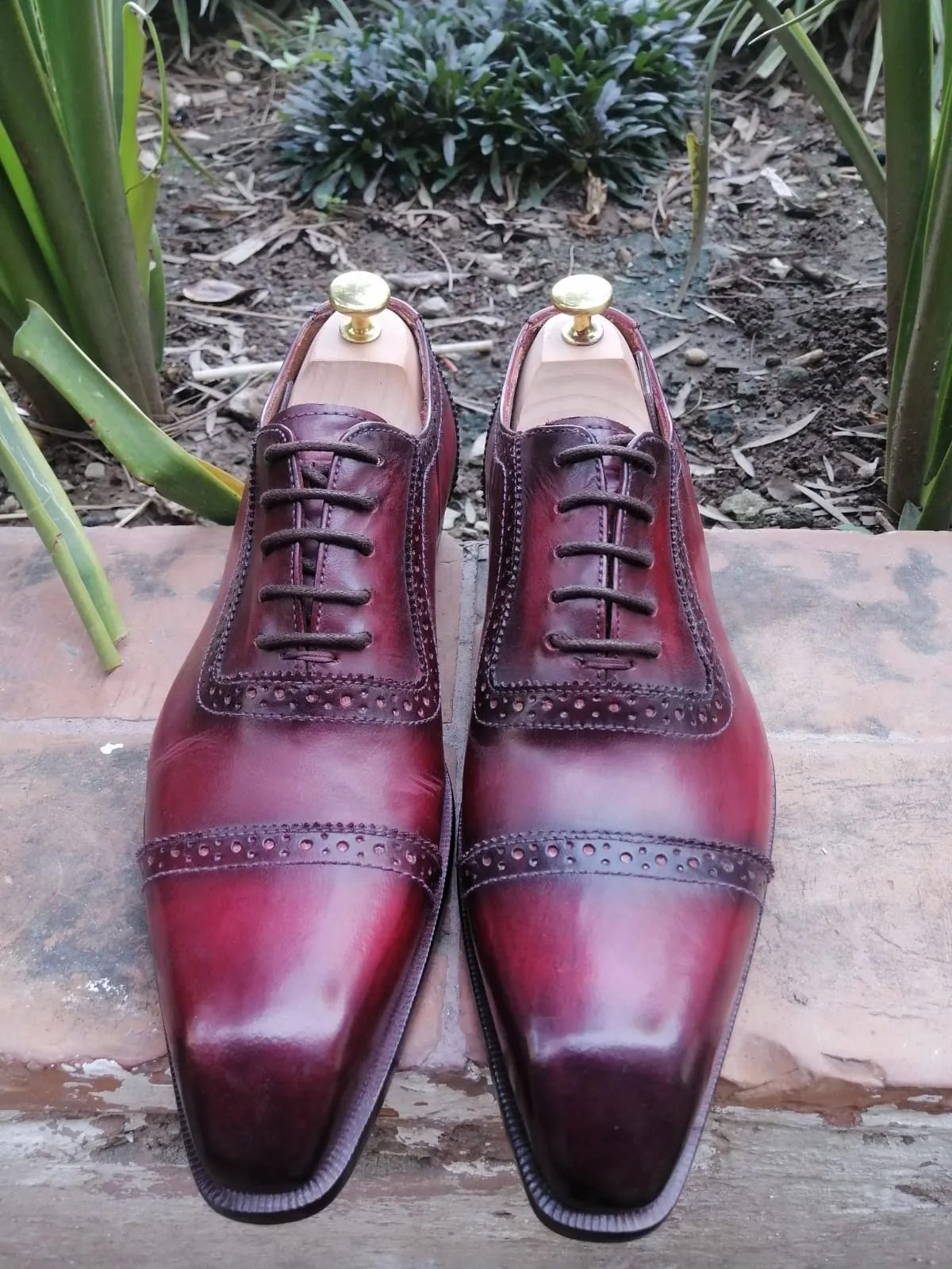 Martino - Burgundy Cap-toe Shoes