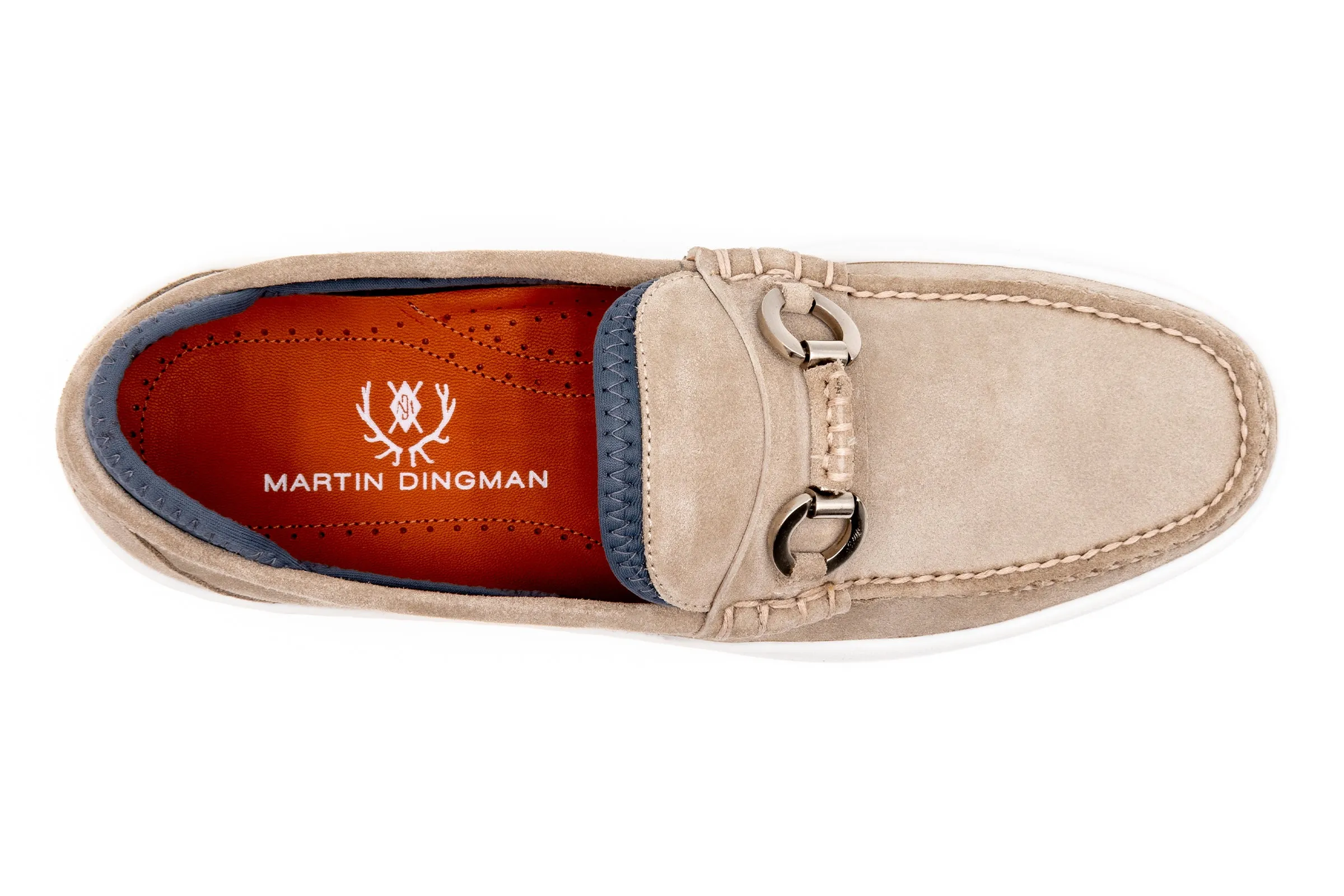 MD Signature Suede Horse Bit Loafers - Oyster