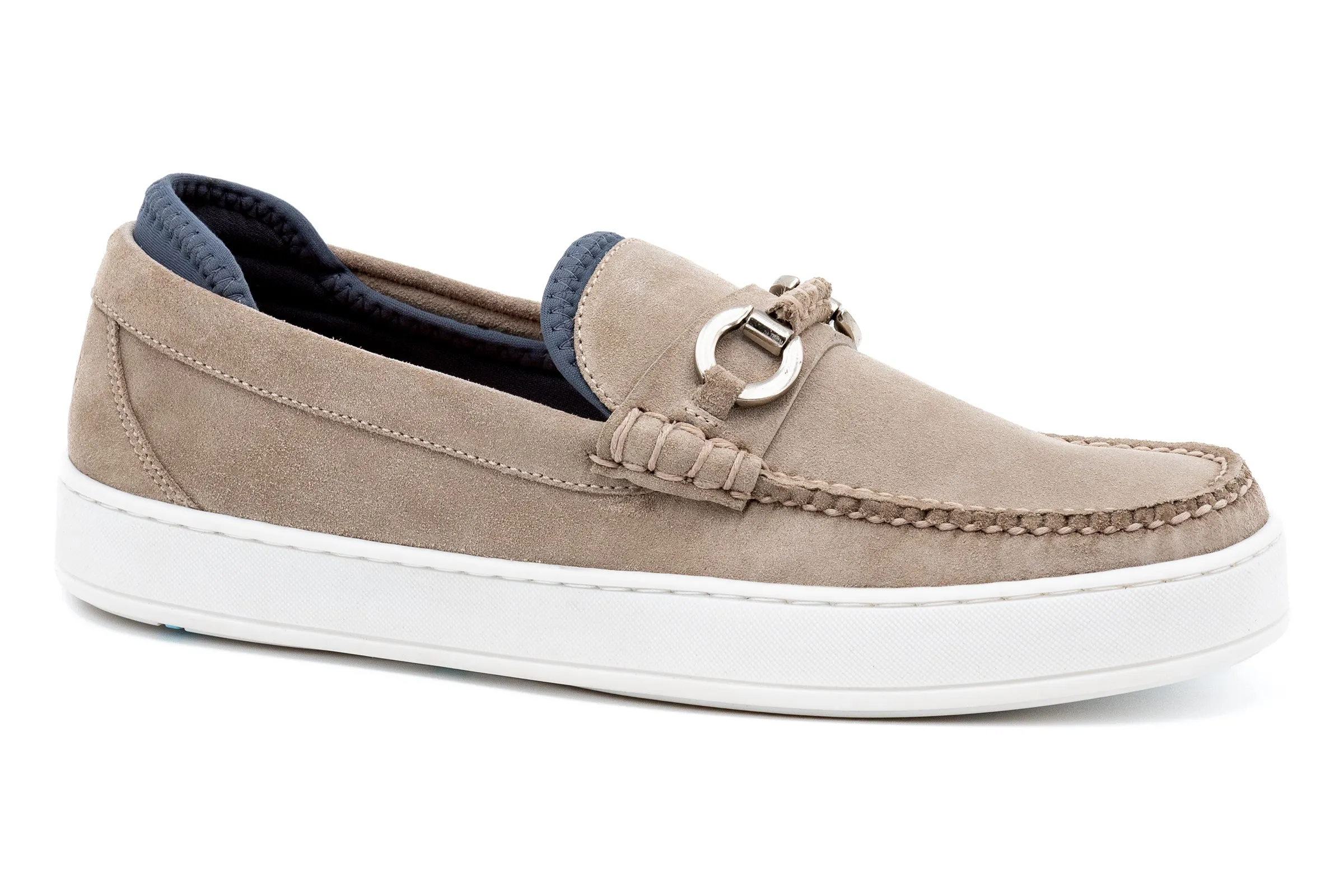 MD Signature Suede Horse Bit Loafers - Oyster