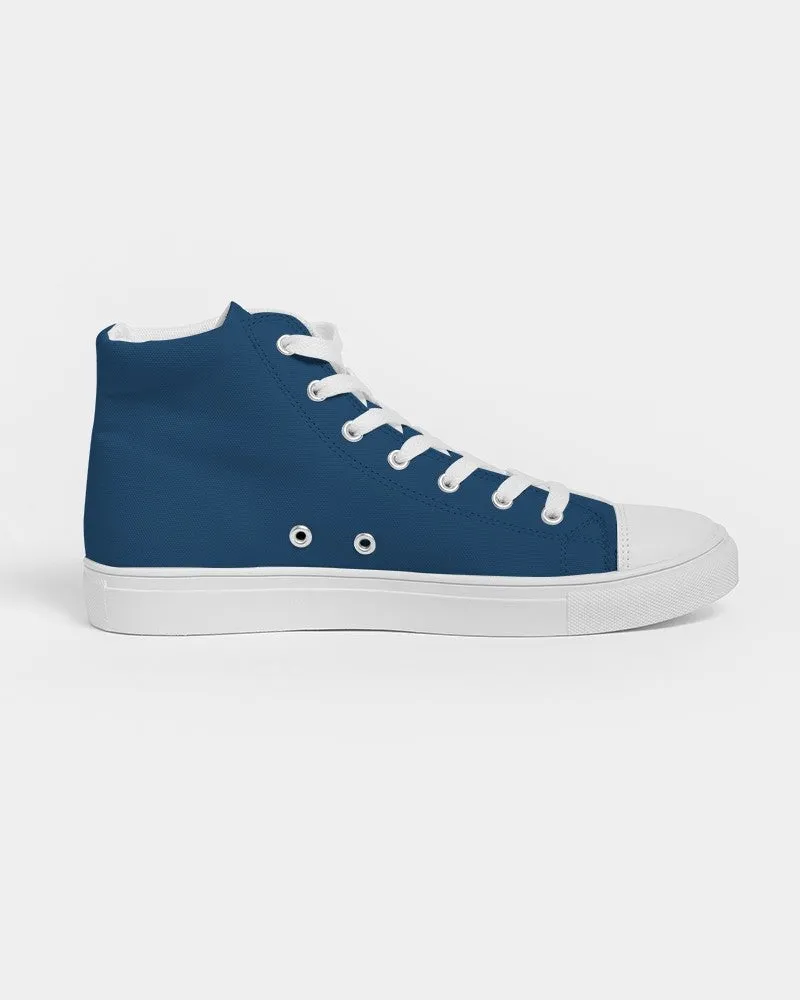 Medium Dark Blue Men's High-top Canvas Sneakers | Men's | Medium Dark Pure Blue | C100M50Y0K60