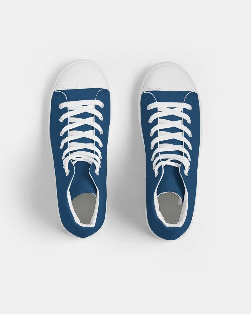 Medium Dark Blue Men's High-top Canvas Sneakers | Men's | Medium Dark Pure Blue | C100M50Y0K60