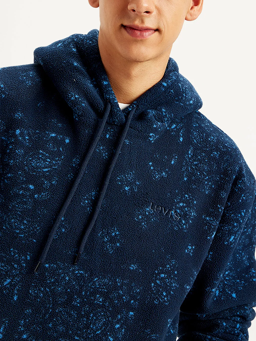 Men's Printed Navy Crew Neck Sweatshirt