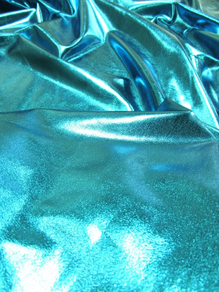 Metallic Foil Spandex Fabric / Black / Stretch Lycra Sold By The Yard