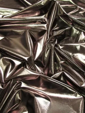 Metallic Foil Spandex Fabric / Brown / Stretch Lycra Sold By The Yard