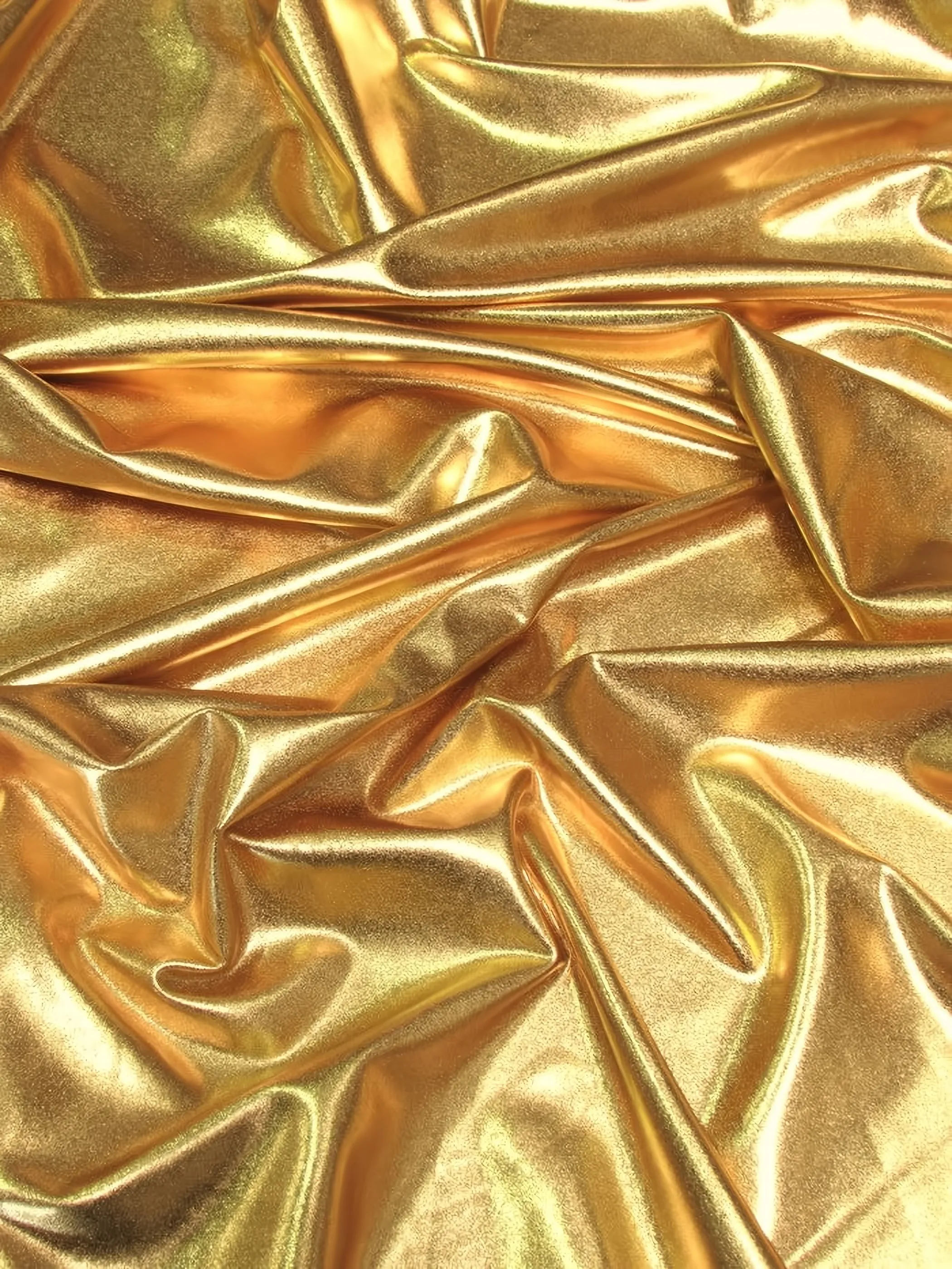 Metallic Foil Spandex Fabric / Gold / Stretch Lycra Sold By The Yard