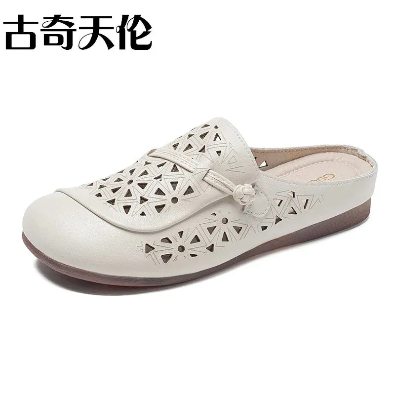 Mother's Day summer new sandals luxury quality soft sole comfortable slippers British style casual fashion outdoor beach shoes