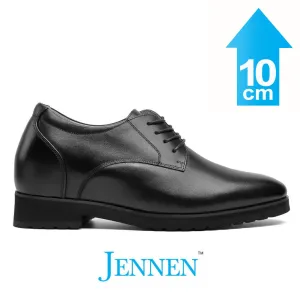 Mr. Orwell 10cm | 4 inches Black Leather Height Increasing Dress Shoes for Men