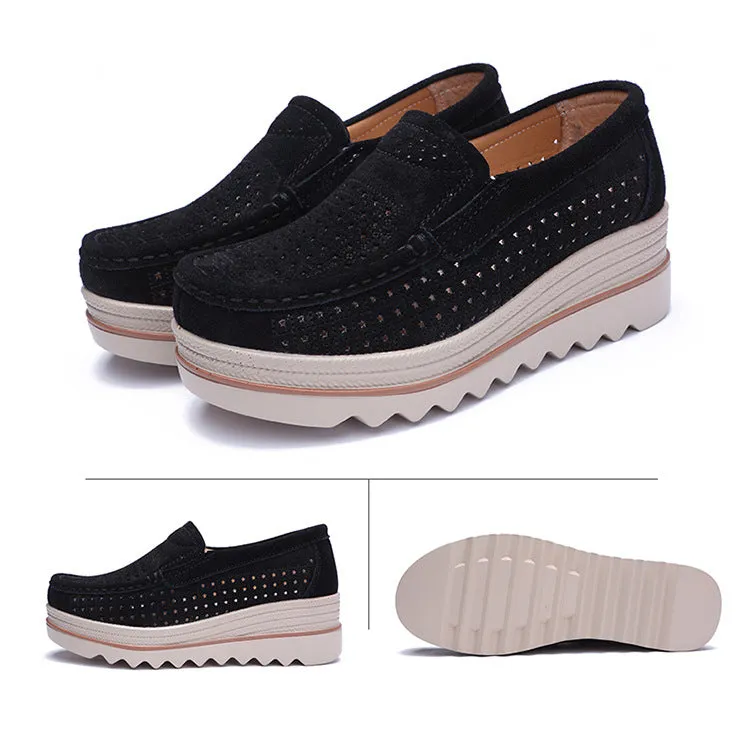 New Spring Fashion Women Casual Shoes Suede Leather Platform Shoes S45612