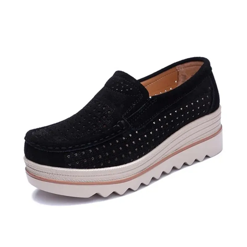 New Spring Fashion Women Casual Shoes Suede Leather Platform Shoes S45612