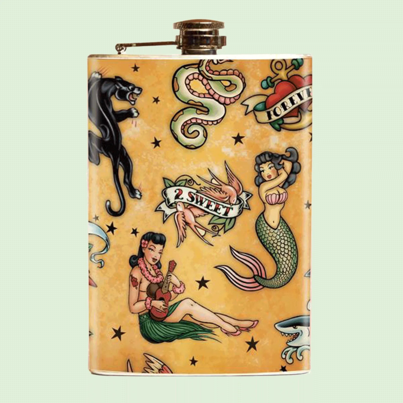 Old School Tattoo Flask