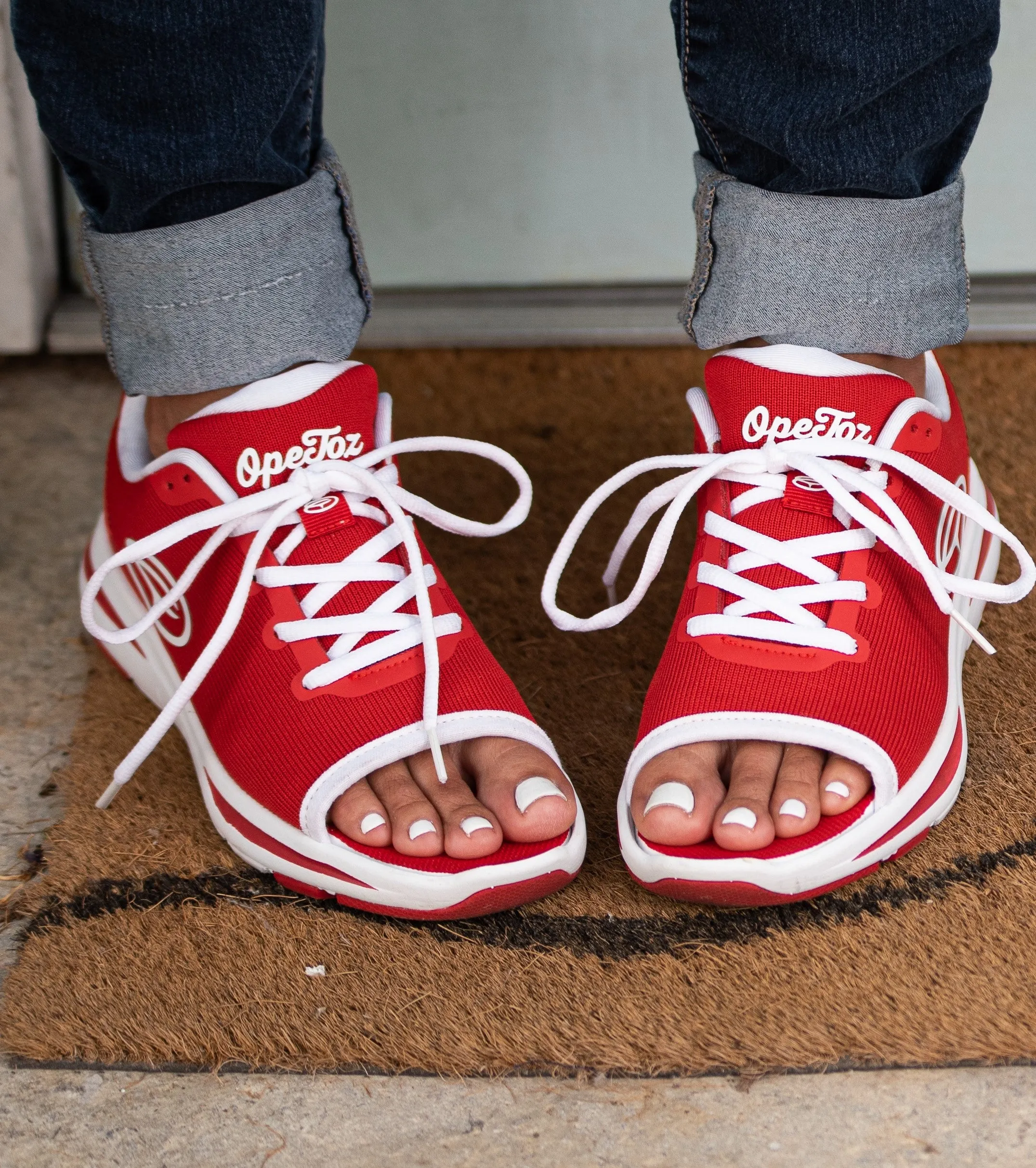 OpeToz Toeless Socks (Red) 3 PACK