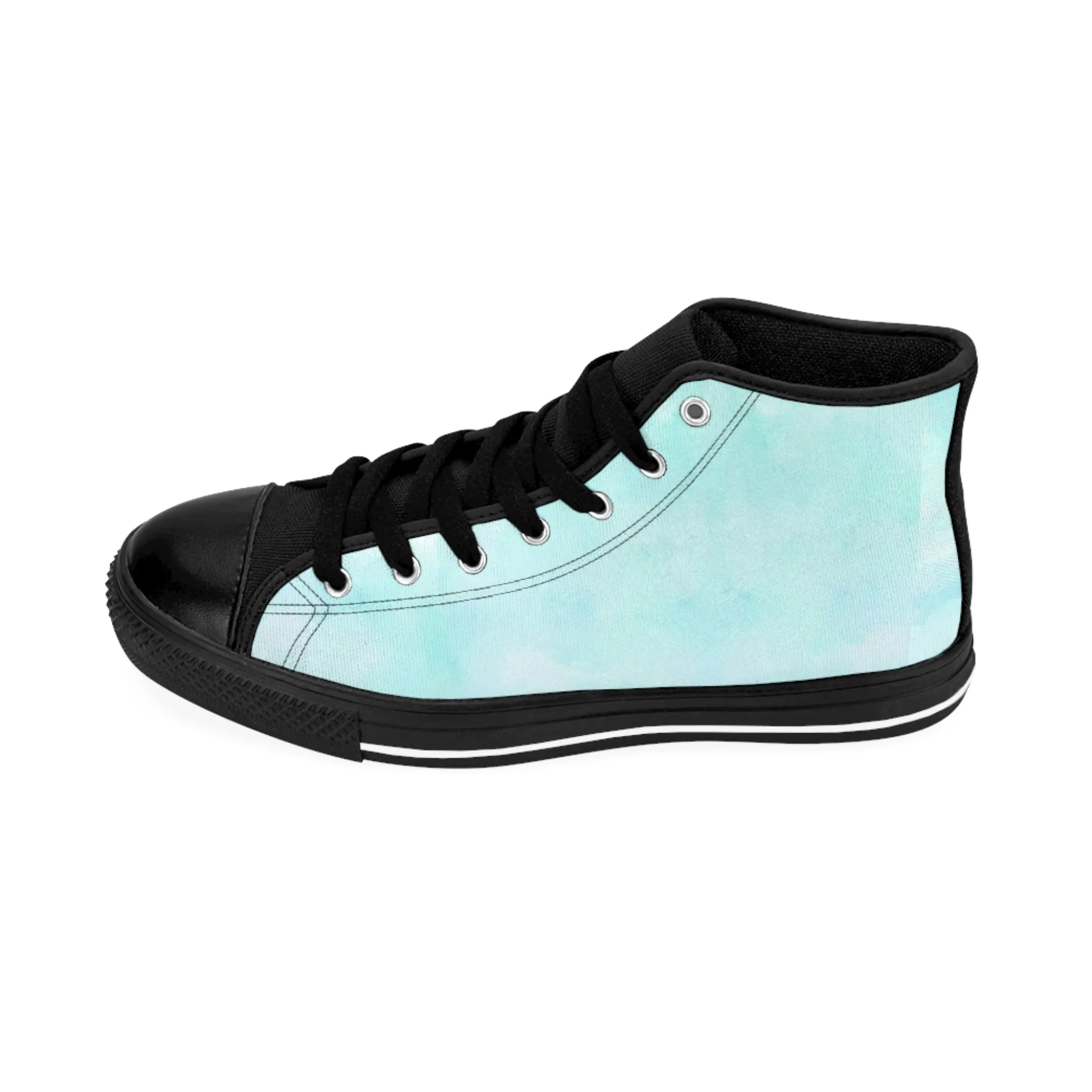 Pastel Blue Watercolor Men's Classic Sneakers