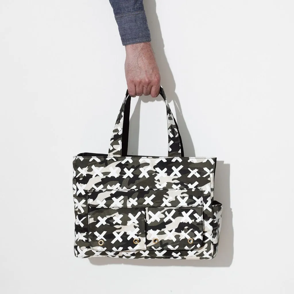 Pet Carrier: Camo X Travel Tote in White