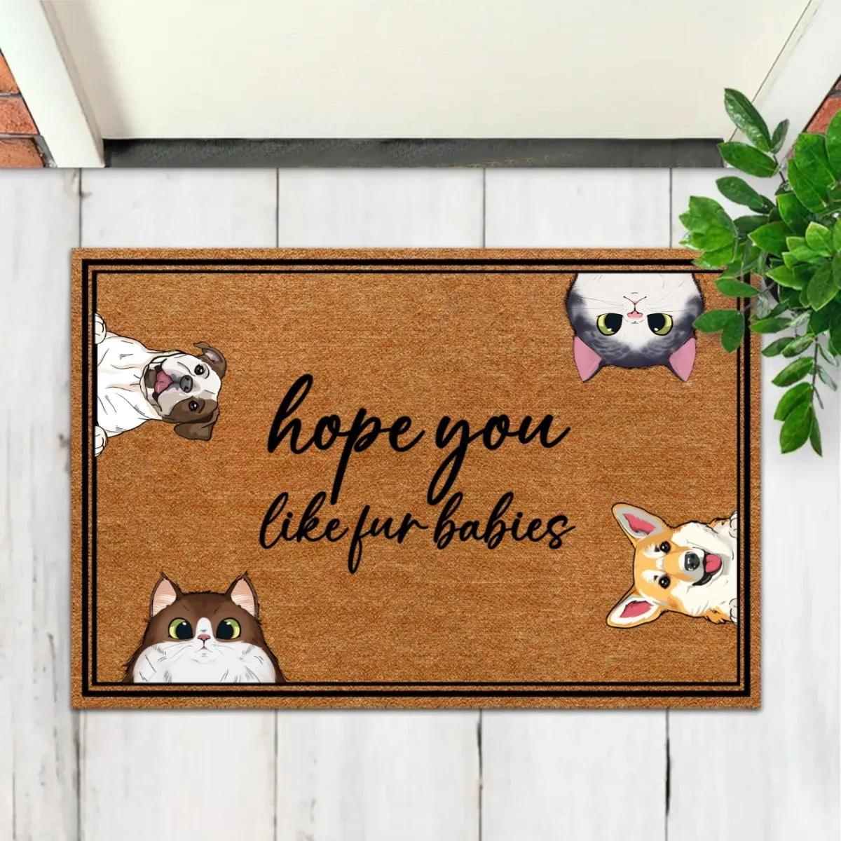 Pet Lovers - Hope You Like Fur Babies - Personalized Doormat (LL)