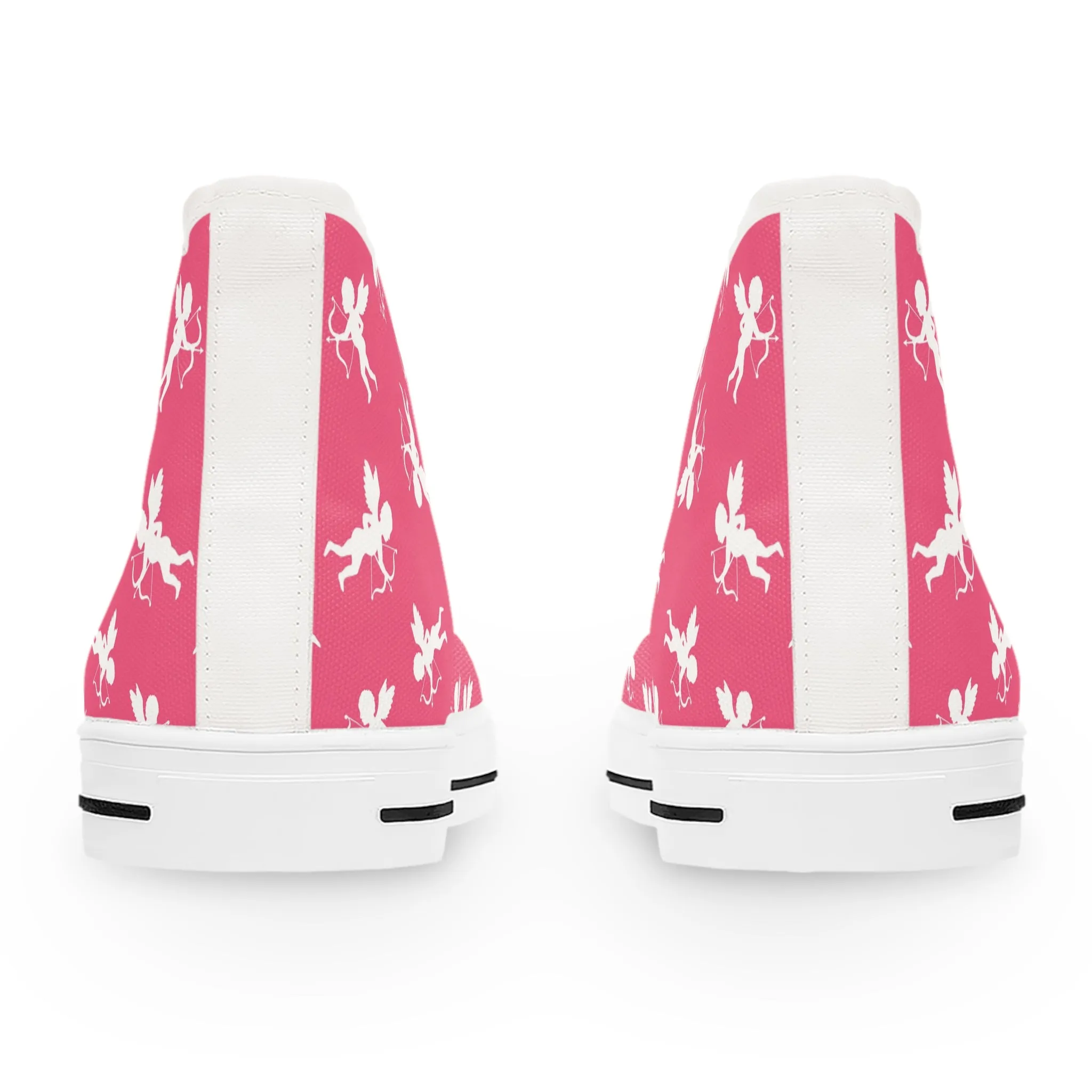 Pink Baby Cupid Flying Women's High Top Sneakers