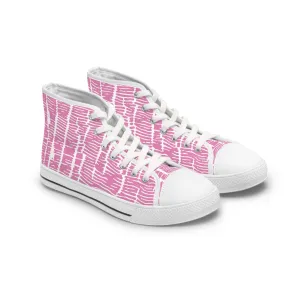 Pink Background Women's High Top Sneakers