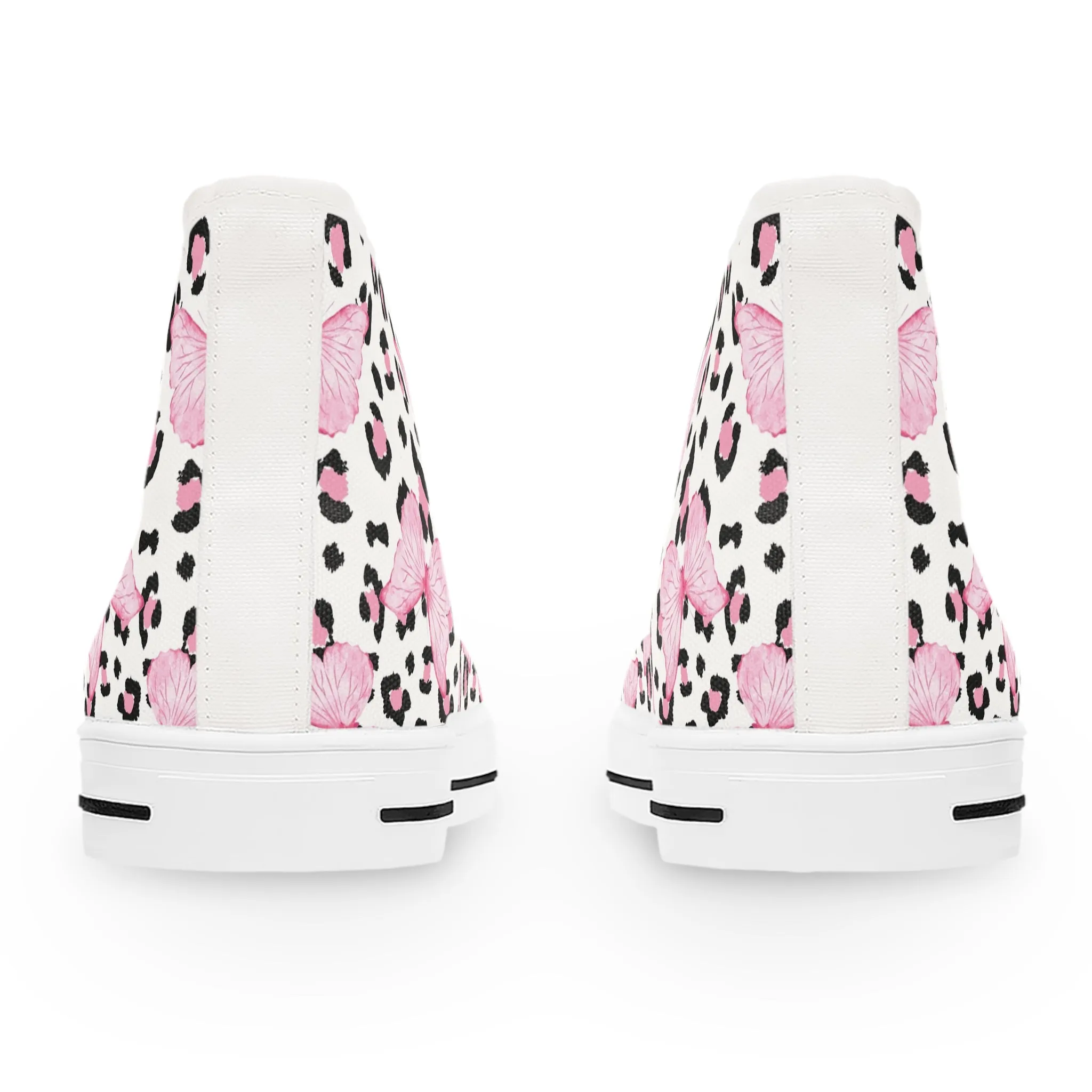 Pink Butterfly Pink Leopard Women's High Top Sneakers