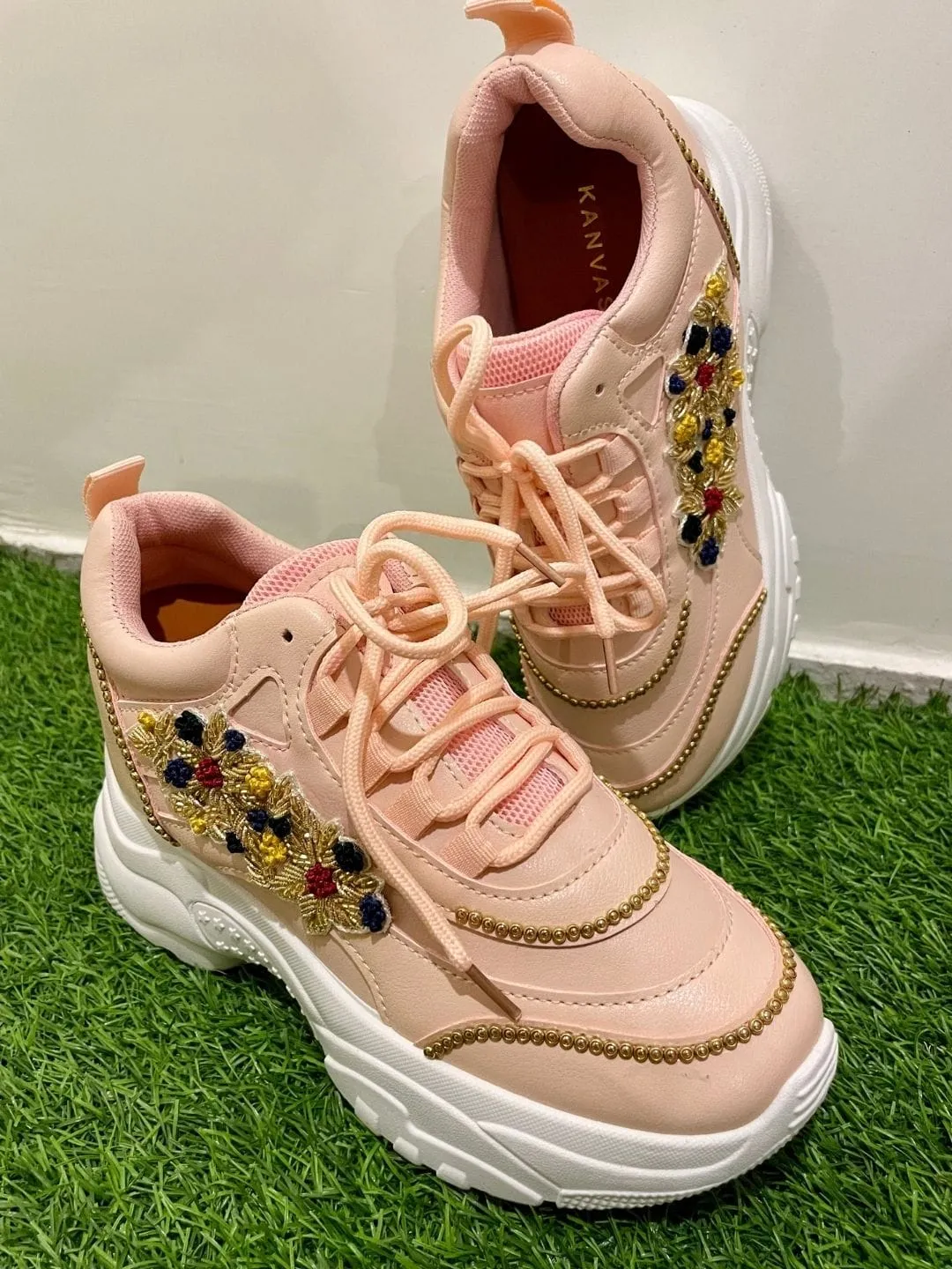 Pink Traditional Designer Sneakers