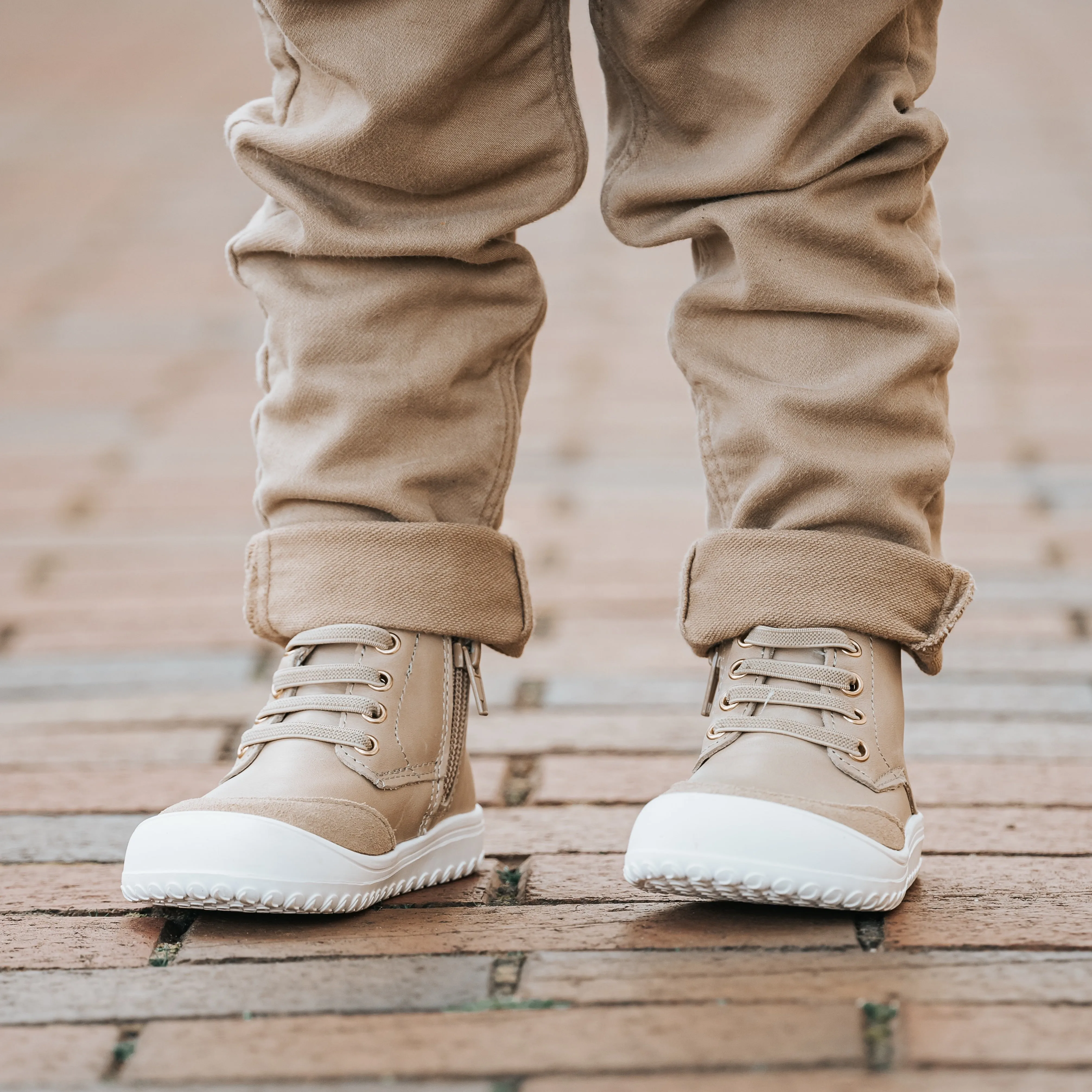 Play Perfect Beige High Top {Premium Leather}