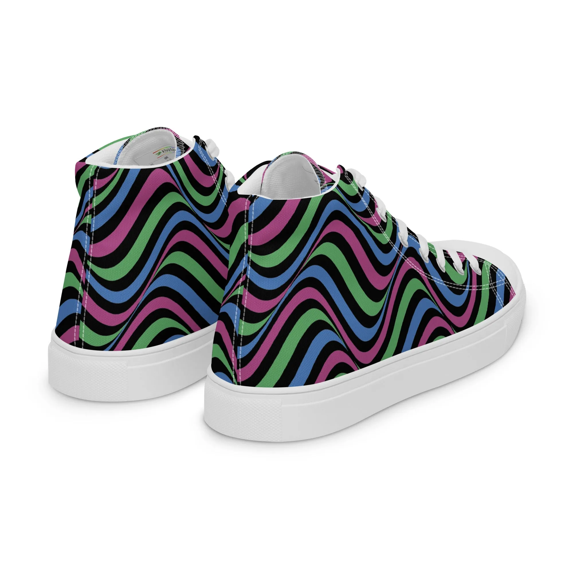 Polysexual Poly Pride Wavey Women’s High Top Canvas Athletic Shoes