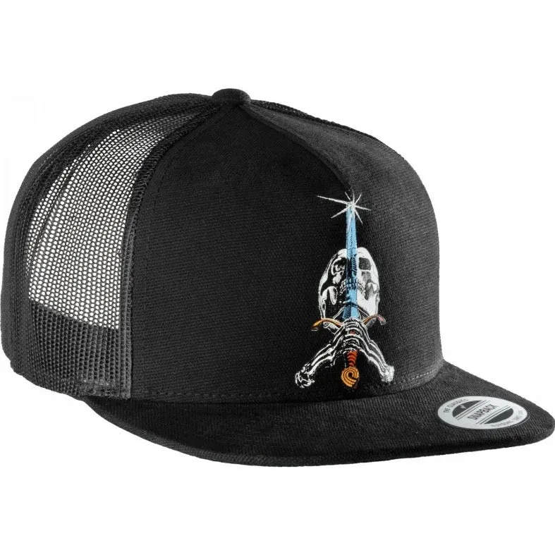 POWELL PERALTA TRUCKER SKULL AND SWORD HAT BLACK