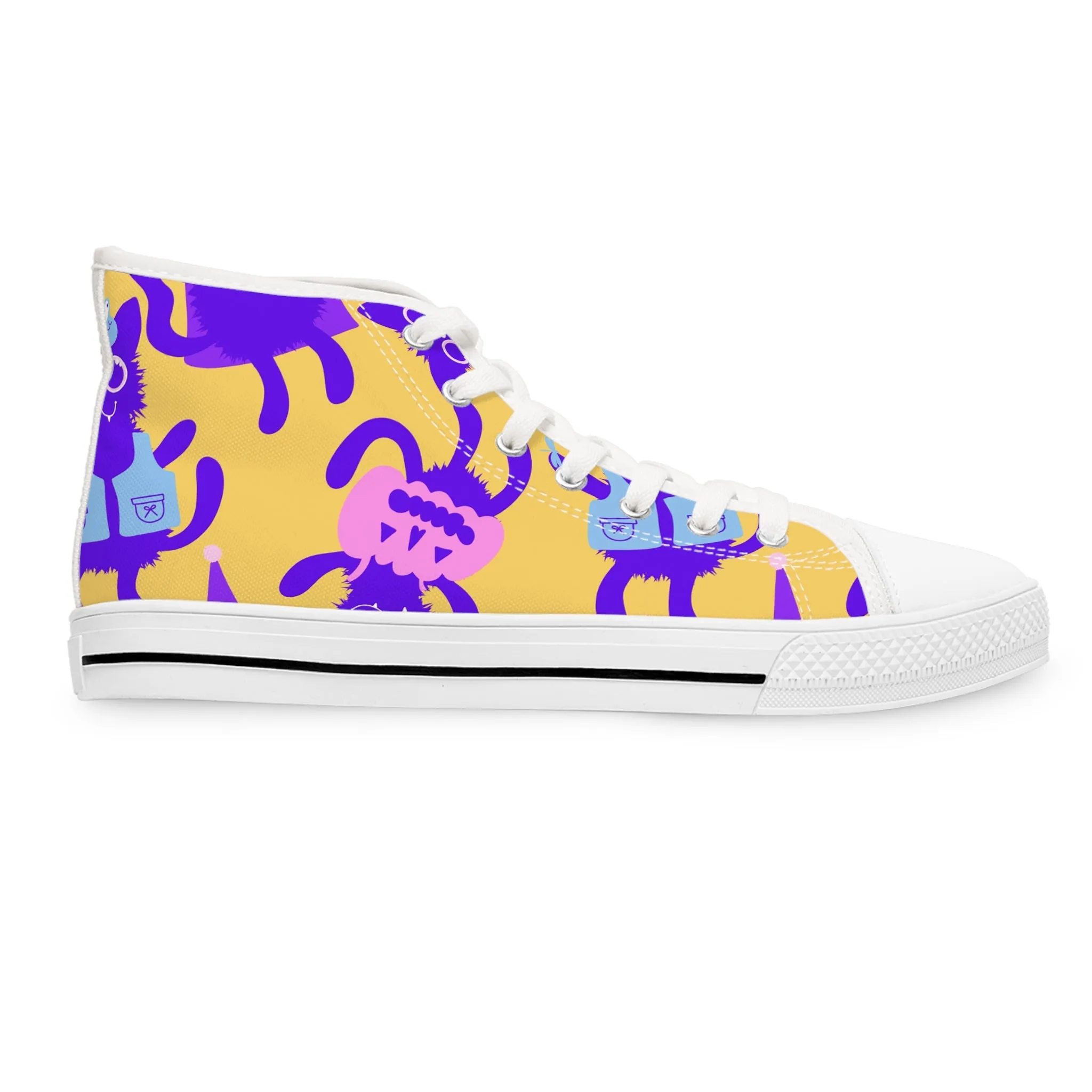 Purple Cats Women's High Top Sneakers