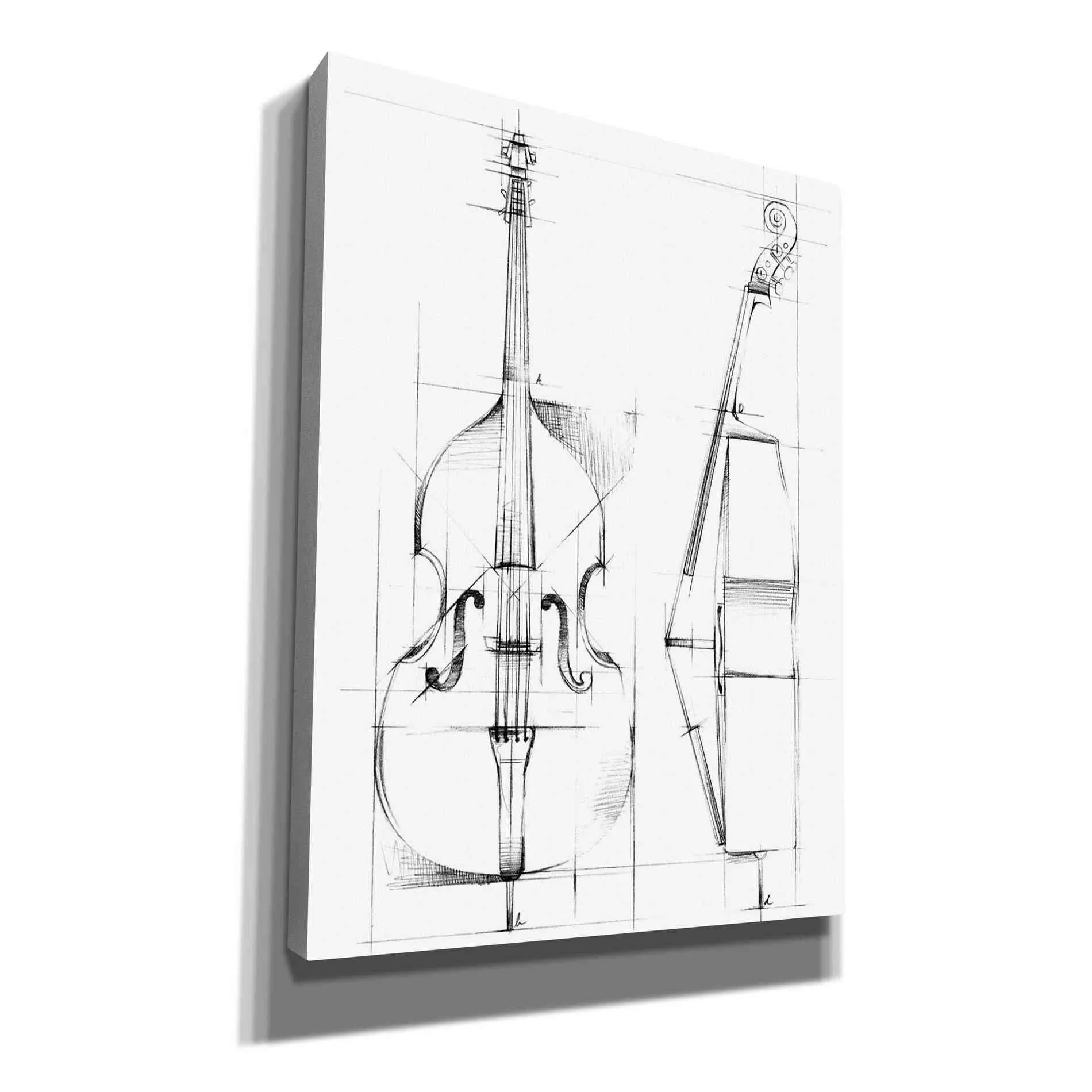 "Bass Sketch" by Ethan Harper, Canvas Wall Art