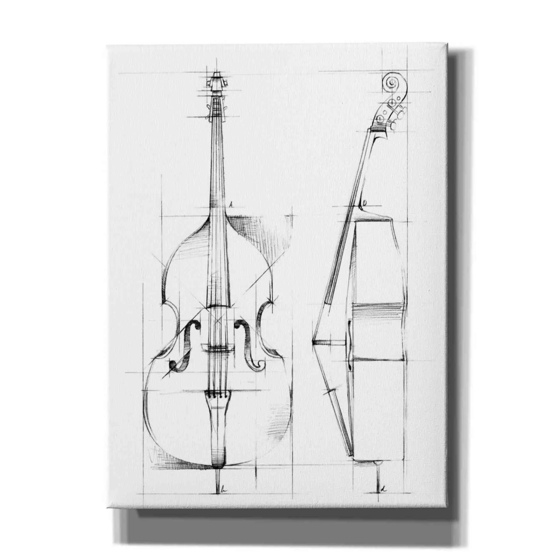 "Bass Sketch" by Ethan Harper, Canvas Wall Art