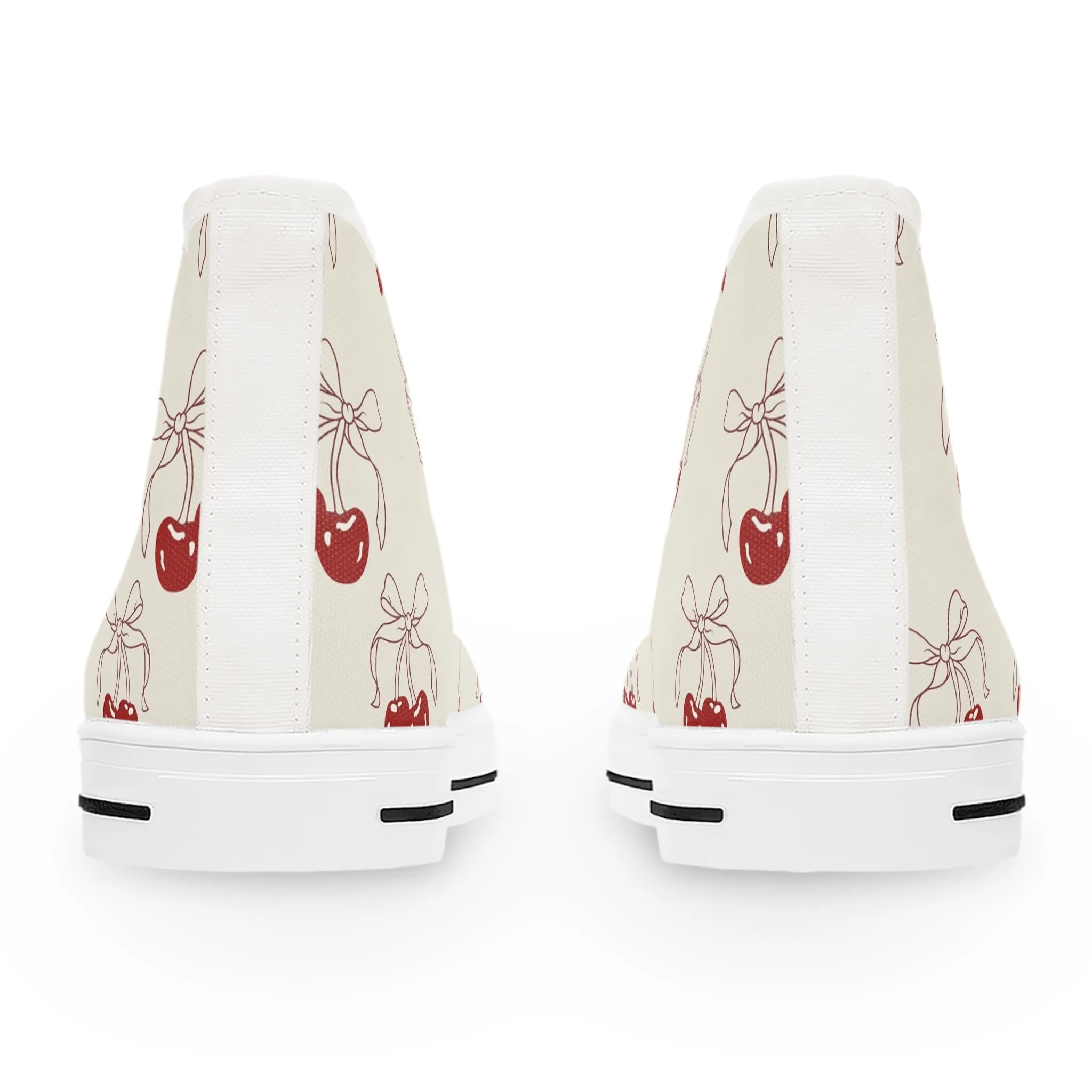 Red Cherry Ribbons Women's High Top Sneakers