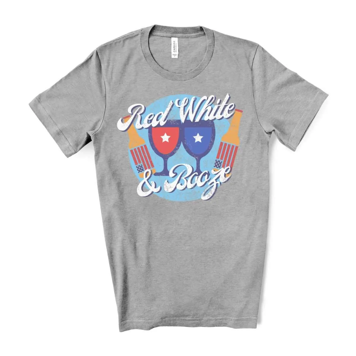 Red White & Booze T-Shirt - Athletic Heather