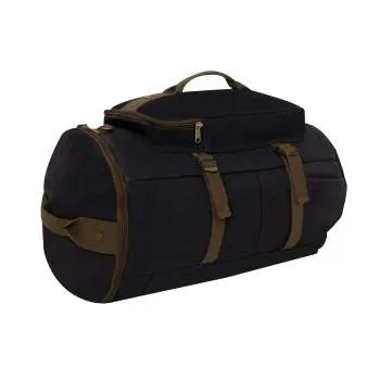 Rothco Convertible Canvas Duffle Backpack 19" Black/Brown 2516