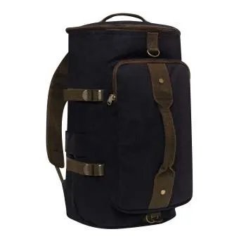 Rothco Convertible Canvas Duffle Backpack 19" Black/Brown 2516