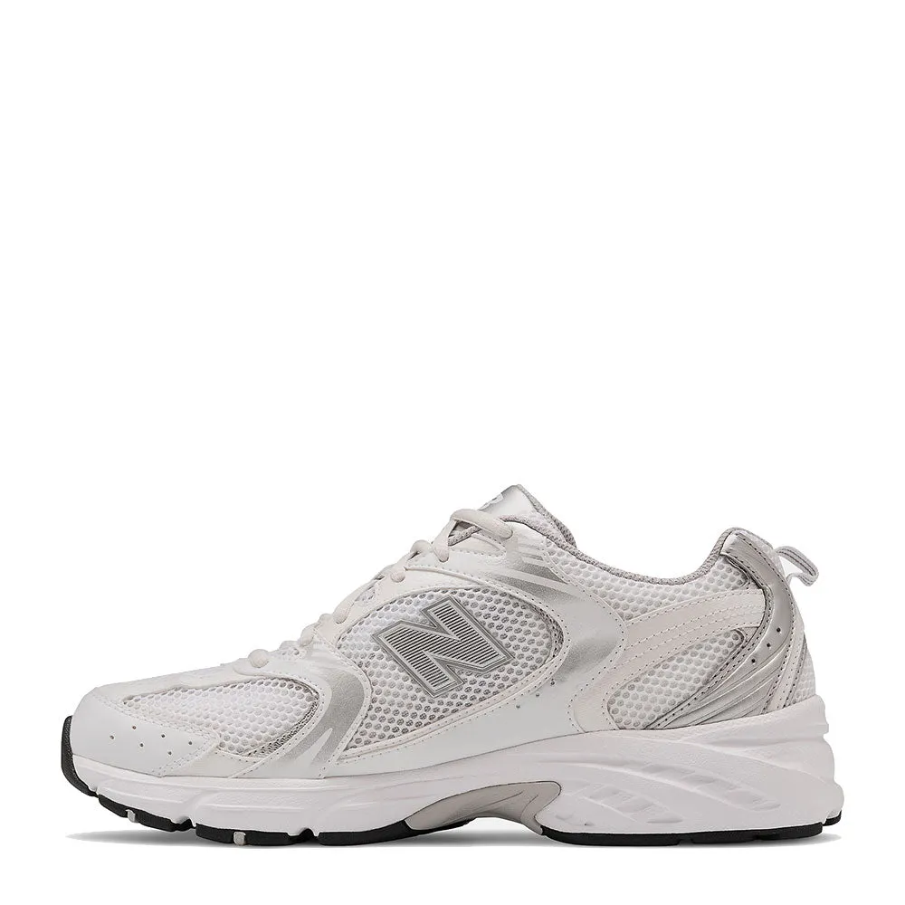 Scarpe Running NEW BALANCE Sneakers 530 in Tessuto Sintetico e Mesh colore White e Silver Metallic