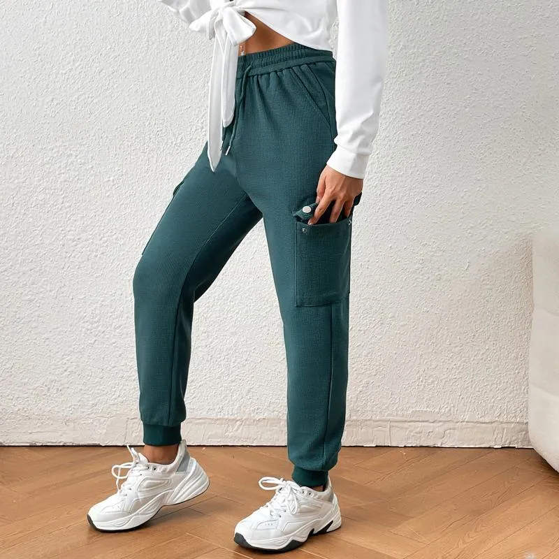 Slim-Fit Sports Elastic Houndstooth Pocket Sports Pants