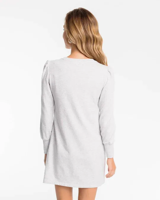 Southern Tide Lindsey Heather Sweatshirt Dress - Heather Marshmallow