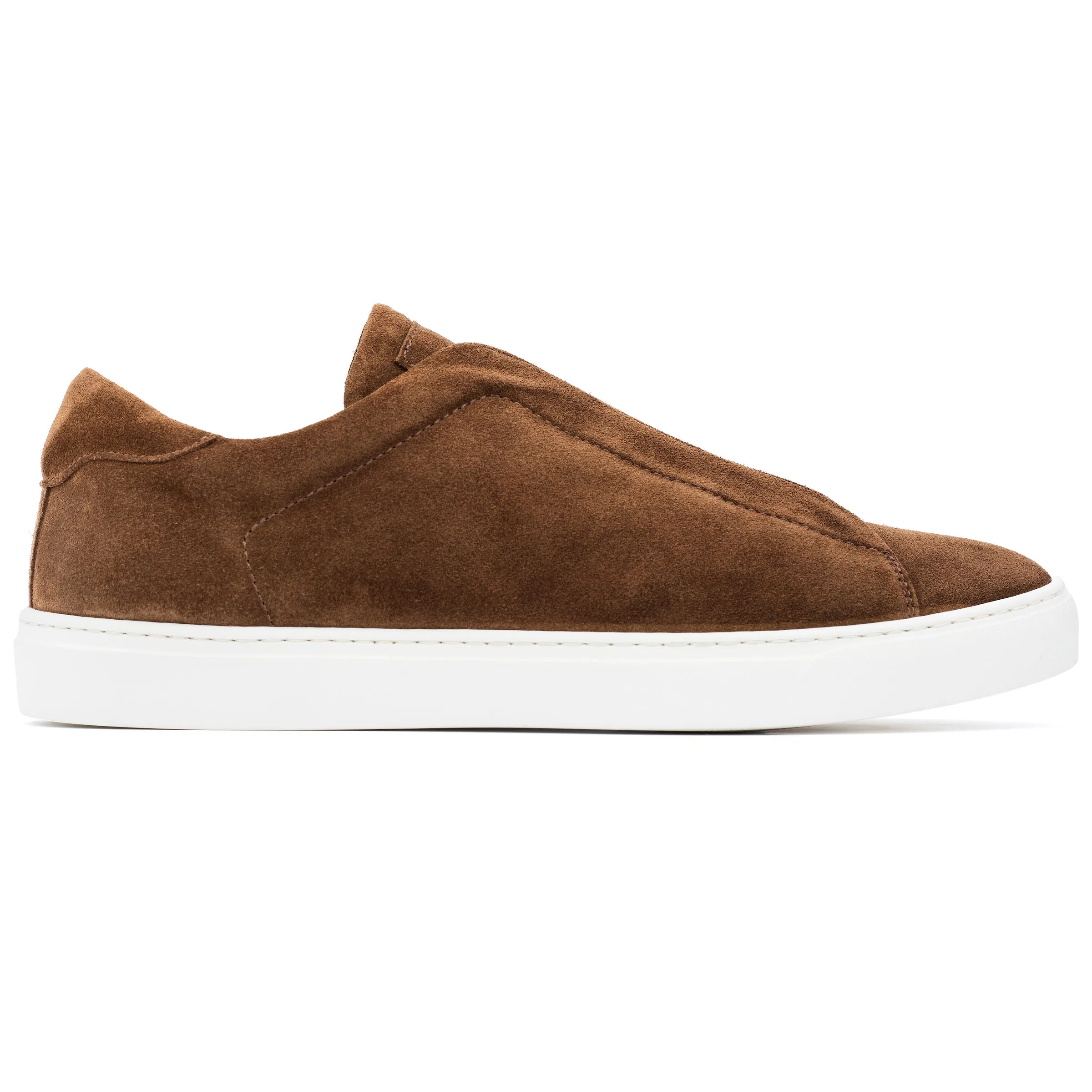 Stone Mid Brown Suede Slip-On Sneaker