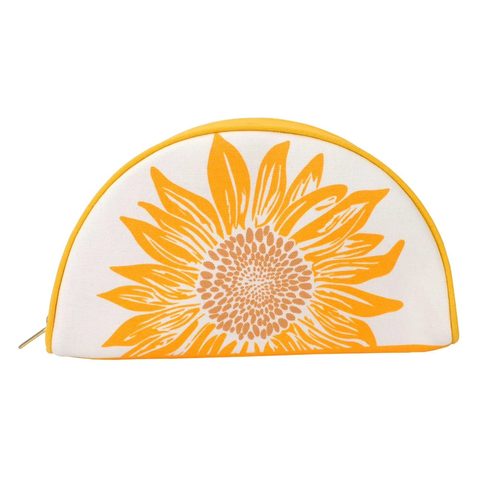 Sunflower Half Moon Canvas Pouch