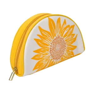 Sunflower Half Moon Canvas Pouch