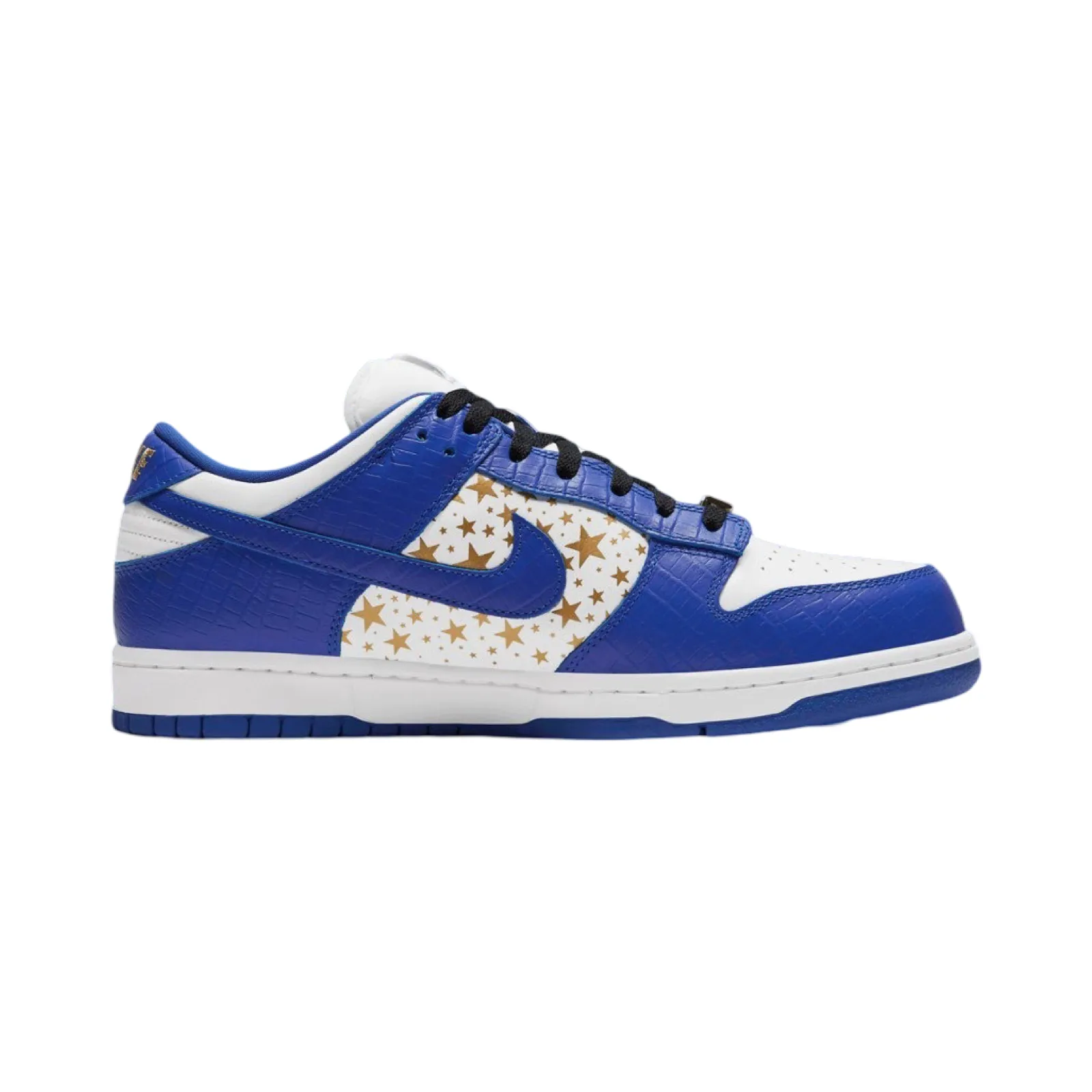 Supreme x SB Dunk Low OG QS White Hyper Blue Metallic Gold